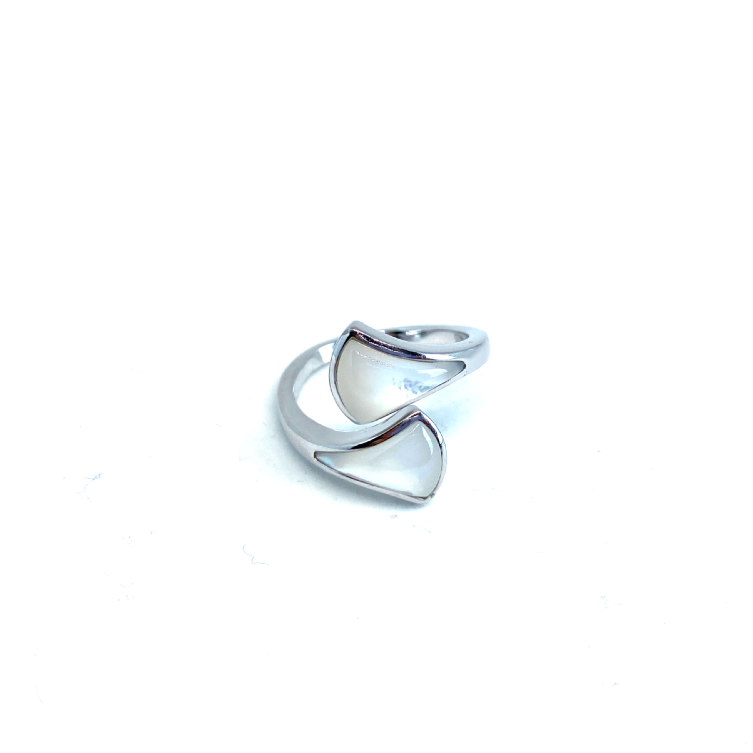 Kadın Gümüş Sedefli Sarmal Yüzük yelpaze vintage 925 ayar silver