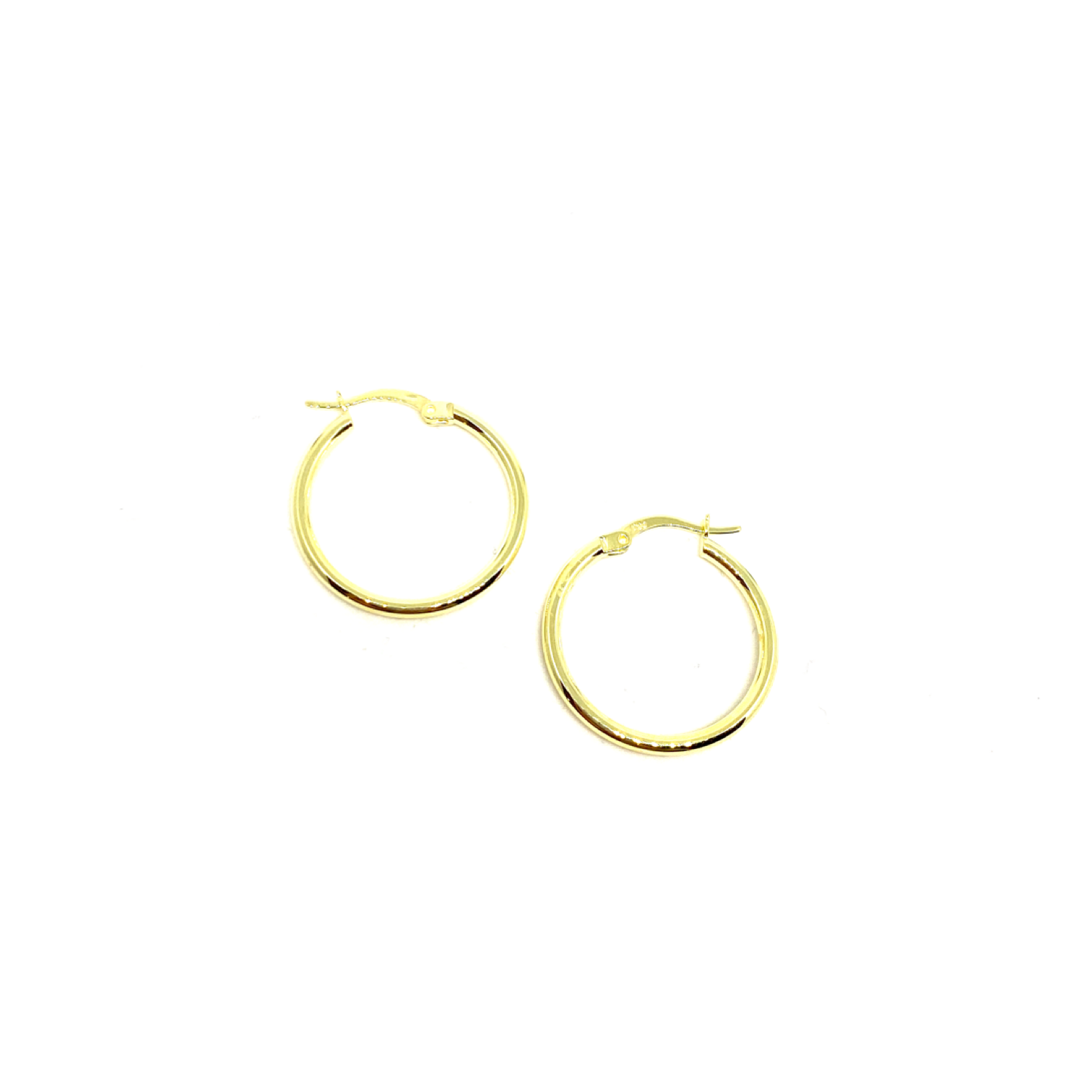 Kadın Gümüş Klasik İnce Halka Küpe orta boy 925 ayar Altın Görünümlü gold kaplama