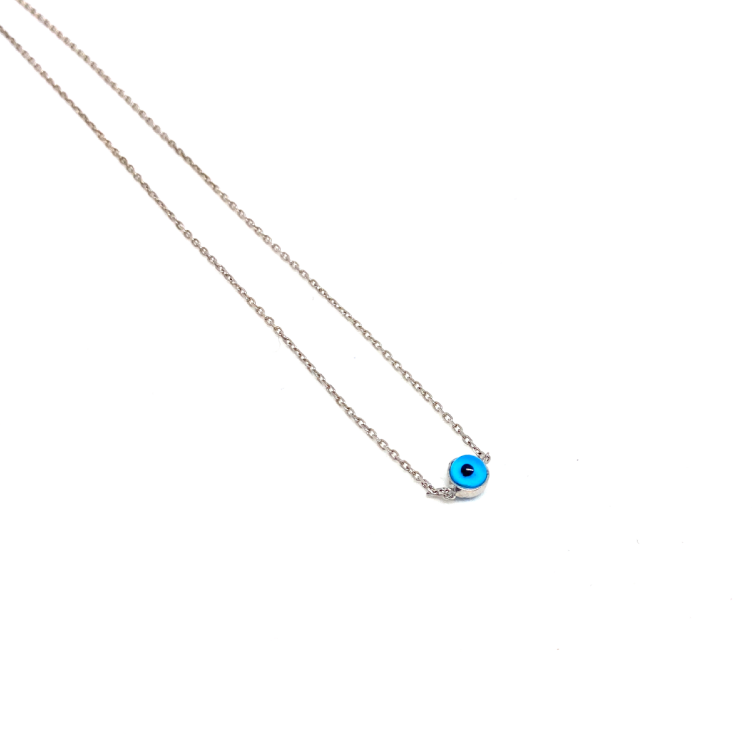 Kadın Gümüş Mini Camgöz Kolye nazar 925 ayar silver