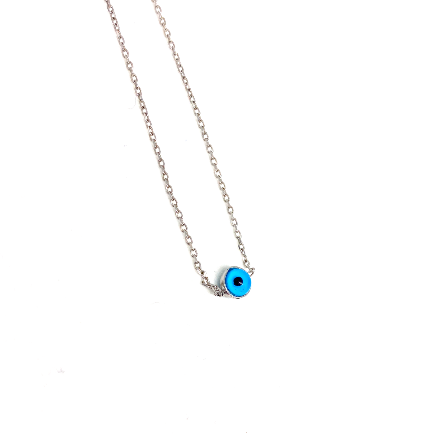 Kadın Gümüş Mini Camgöz Kolye nazar 925 ayar