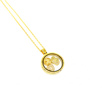 Kadın Gümüş Kalp Figürlü Kolye cam madalyon imitasyon 925 ayar Altın Görünümlü gold kaplama
