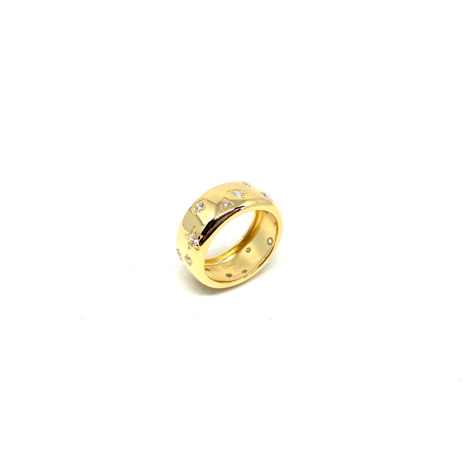 Kadın Gümüş Galaksi Yüzük alyans vintage imitasyon Altın Pırlanta Görünümlü 925 ayar gold