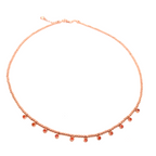 Kadın Gümüş Turuncu Taşlı Choker Kolye tasma toplu Altın Görünümlü 925 ayar