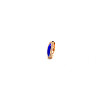 Kadın Gümüş Neon Mini Halka Küpe saks mavisi lacivert Taşlı 925 ayar mineli