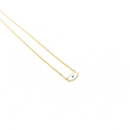 Kadın Gümüş Minimal Mineli Göz Kolye nazar beyaz 925 ayar gold renk