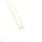 Kadın Gümüş Minimal Mineli Göz Kolye nazar beyaz 925 ayar