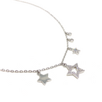 Kadın Gümüş Saçaklı Yıldız Kolye charm 925 ayar silver