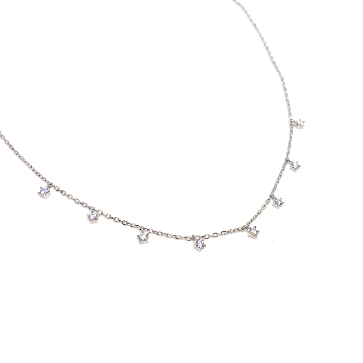 Minimal Taşlı Choker Kolye Tasma 925 ayar Silver