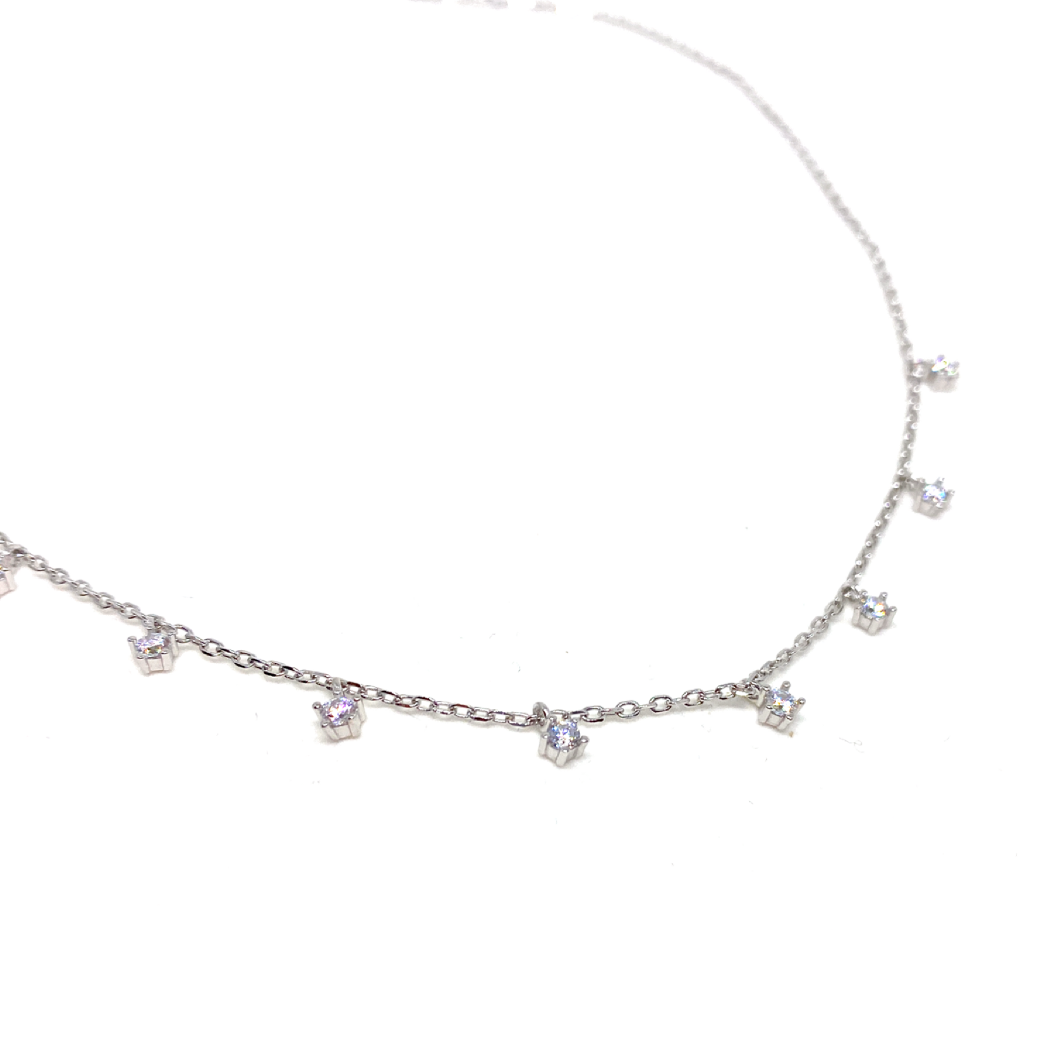 Minimal Taşlı Choker Kolye Tasma 925 ayar Silver