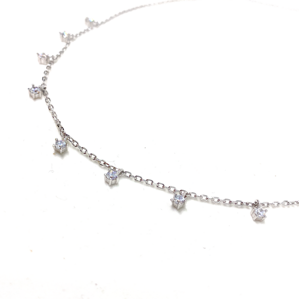 Minimal Taşlı Choker Kolye Tasma 925 ayar Silver