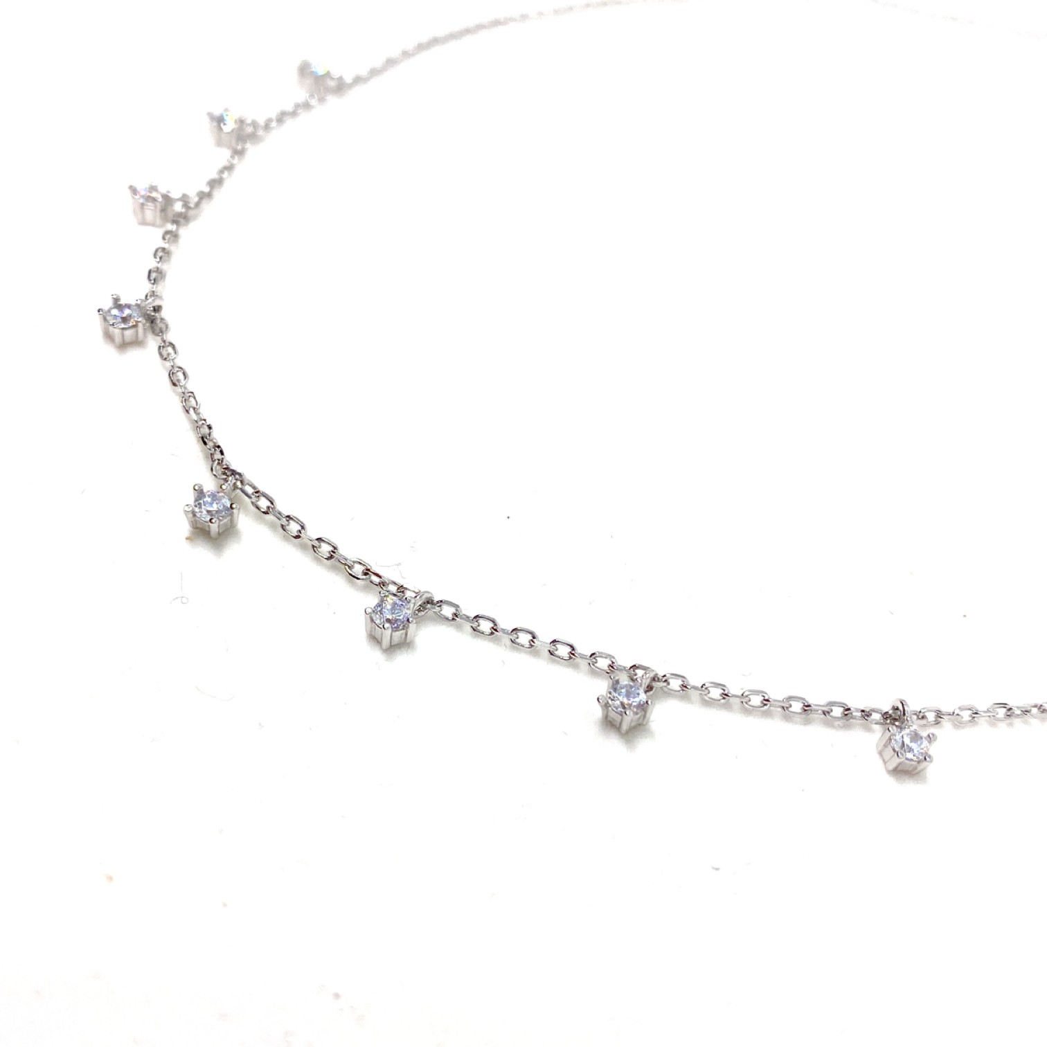 Minimal Taşlı Choker Kolye Tasma 925 ayar Silver