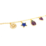 Kadın Gümüş Charm Bileklik Figürlü Şans Bilekliği 925 ayar Gold Altın Rengi