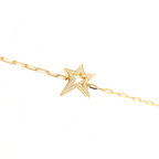 Kadın Gümüş Yıldız Figürlü Bileklik zincir klasik sade 925 ayar gold