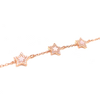 Kadın Gümüş Sedefli Yıldız Bileklik Pırlanta Altın Görünümlü imitasyon 925 ayar rose