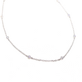Kadın Gümüş Taşlı Zincir Choker Kolye tasma imitasyon Pırlanta Görünümlü 925 ayar