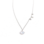 Kadın Gümüş Sedefli Göz Kolye mini nazar 925 ayar Rengi Silver