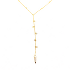 Kadın Gümüş Derin Y Kolye imitasyon Pırlanta Görünümlü 925 ayar Altın Rengi Gold renk