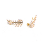 Kadın Gümüş Helenistik İnci Küpe Kıkırdak 925 ayar rose