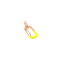 Kadın Gümüş Yarım Neon Pin Küpe Büyük 925 ayar sarı