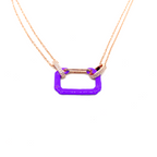 Kadın Gümüş Neon Pin Kolye 925 ayar mineli saks mavisi mor