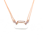 Kadın Gümüş Neon Pin Kolye 925 ayar mineli beyaz