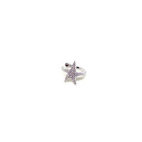 Kadın Gümüş Deniz Yıldızı Cuff Kıkırdak Küpe sıkıştırmalı imitasyon Pırlanta Görünümlü 925 ayar silver renk