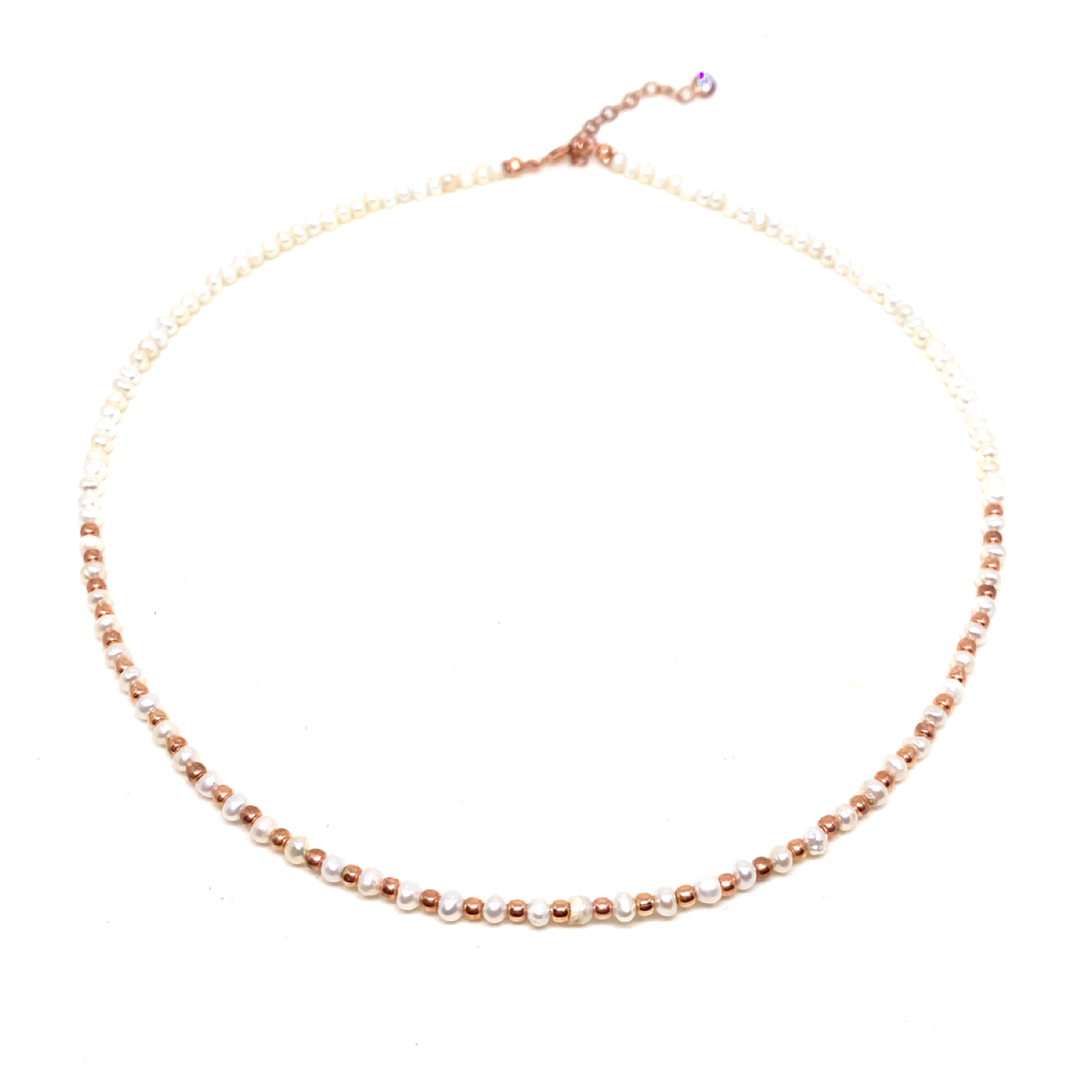 Kadın Gümüş Kum İncisi Kolye 925 ayar rose