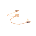 Kadın Gümüş Ara Zincirli Balıklı Cuff sıkıştırmalı Kıkırdak Küpe 925 ayar