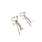 Kadın Gümüş İnci Charmlı Halka Küpe Altın görünümlü 925 ayar silver renk