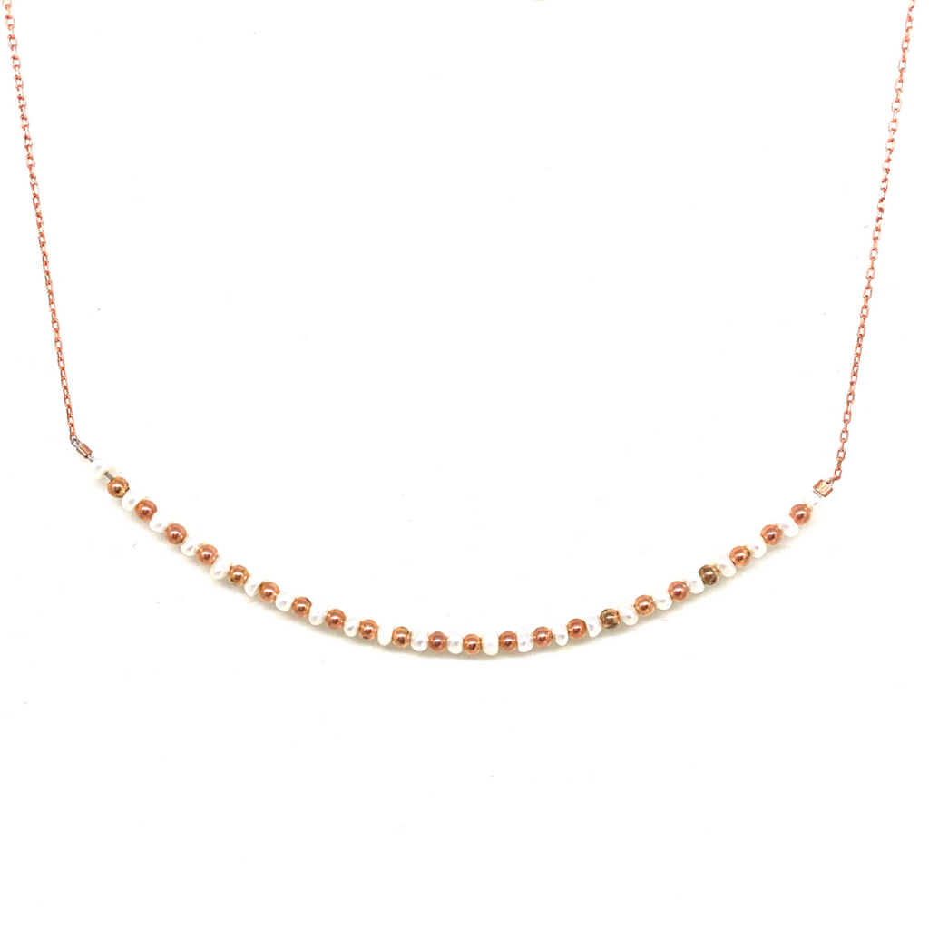 Kadın Gümüş Kum İncisi Yay Kolye 925 ayar