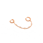 Kadın Gümüş Ara Zincirli Taşlı Halka Küpe 2 iki delik 925 ayar rose renk