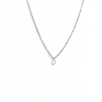 Kadın Gümüş Tek Kristal Taşlı Minimal Kolye tektaş Pırlanta görünümlü 925 ayar silver