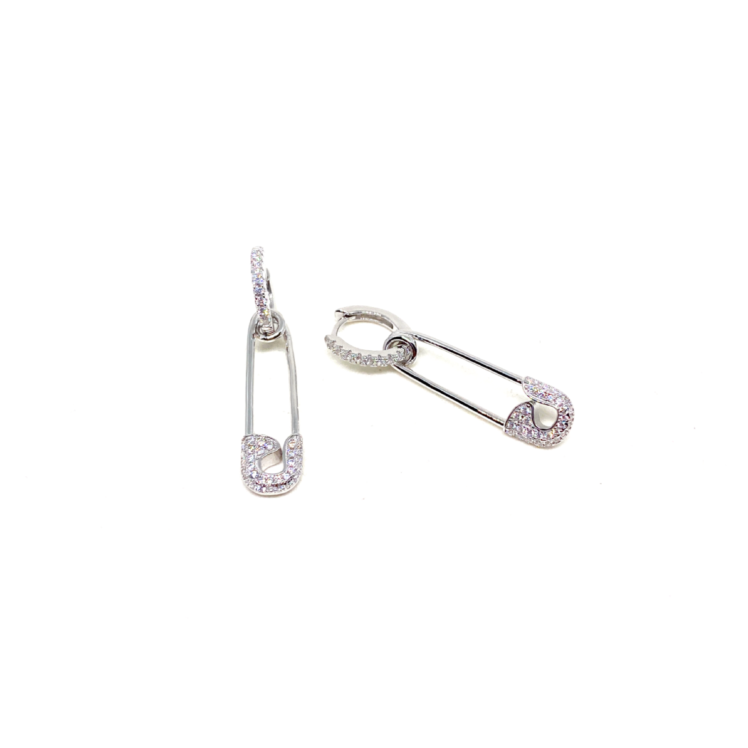 Kadın Gümüş Halkalı Çengel Küpe iğne 925 ayar silver
