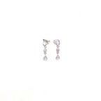 Kadın Gümüş Rain Küpe minimal Taşlı Sallantılı zarif imitasyon Pırlanta Görünümlü 925 ayar