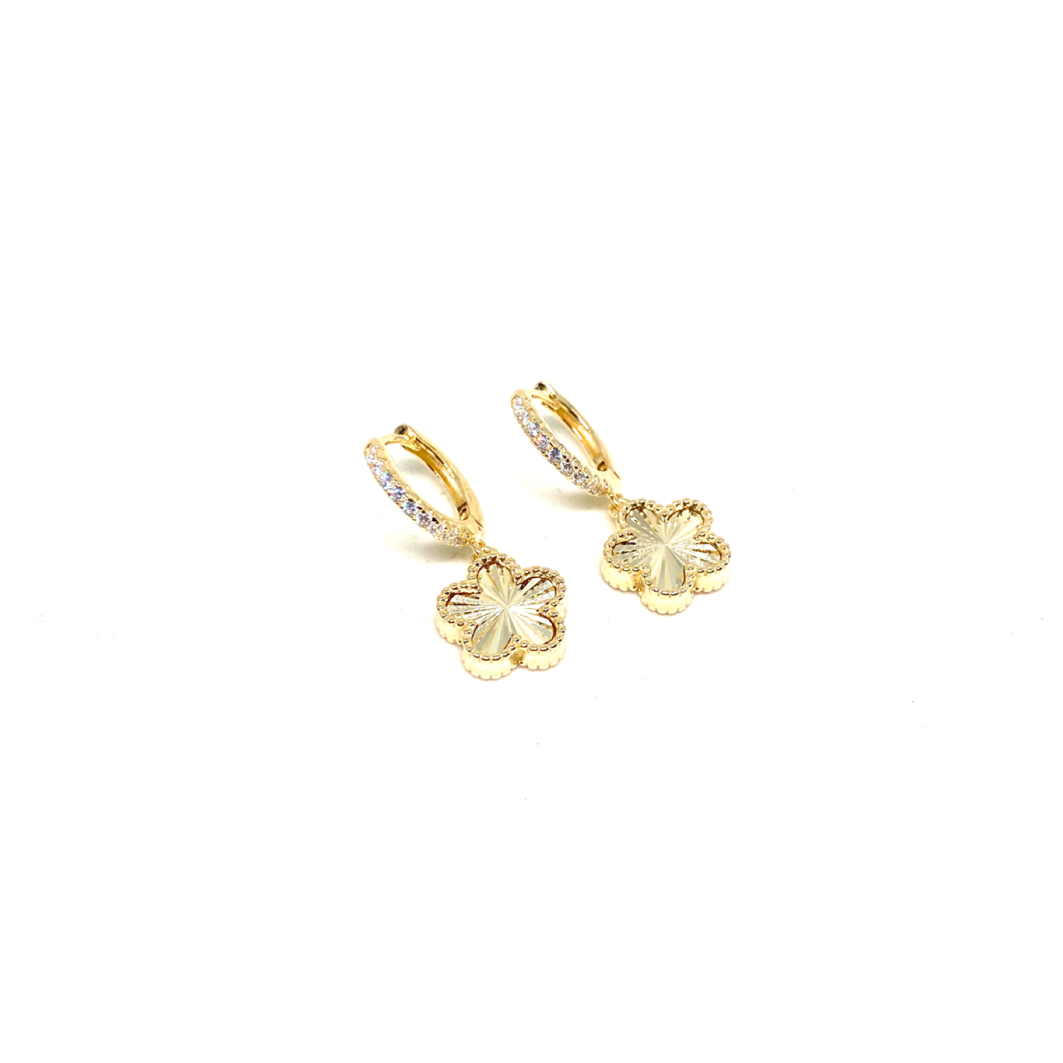Kadın Gümüş Sallantılı Çiçek Küpe vintage Altın Görünümlü 925 ayar gold