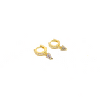 Kadın Gümüş Mini Bullet Küpe 925 ayar gold Pırlanta görünümlü