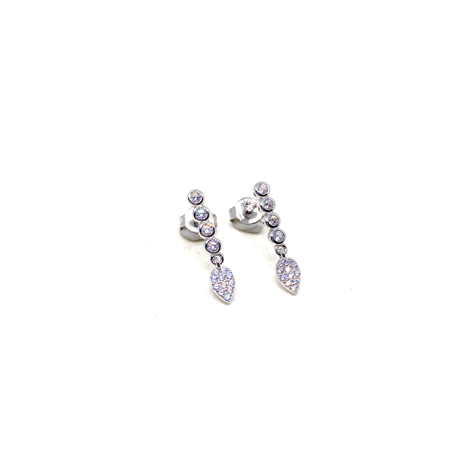 Kadın Gümüş Taşlı Çubuk Küpe vintage Pırlanta görünümlü 925 ayar silver renk