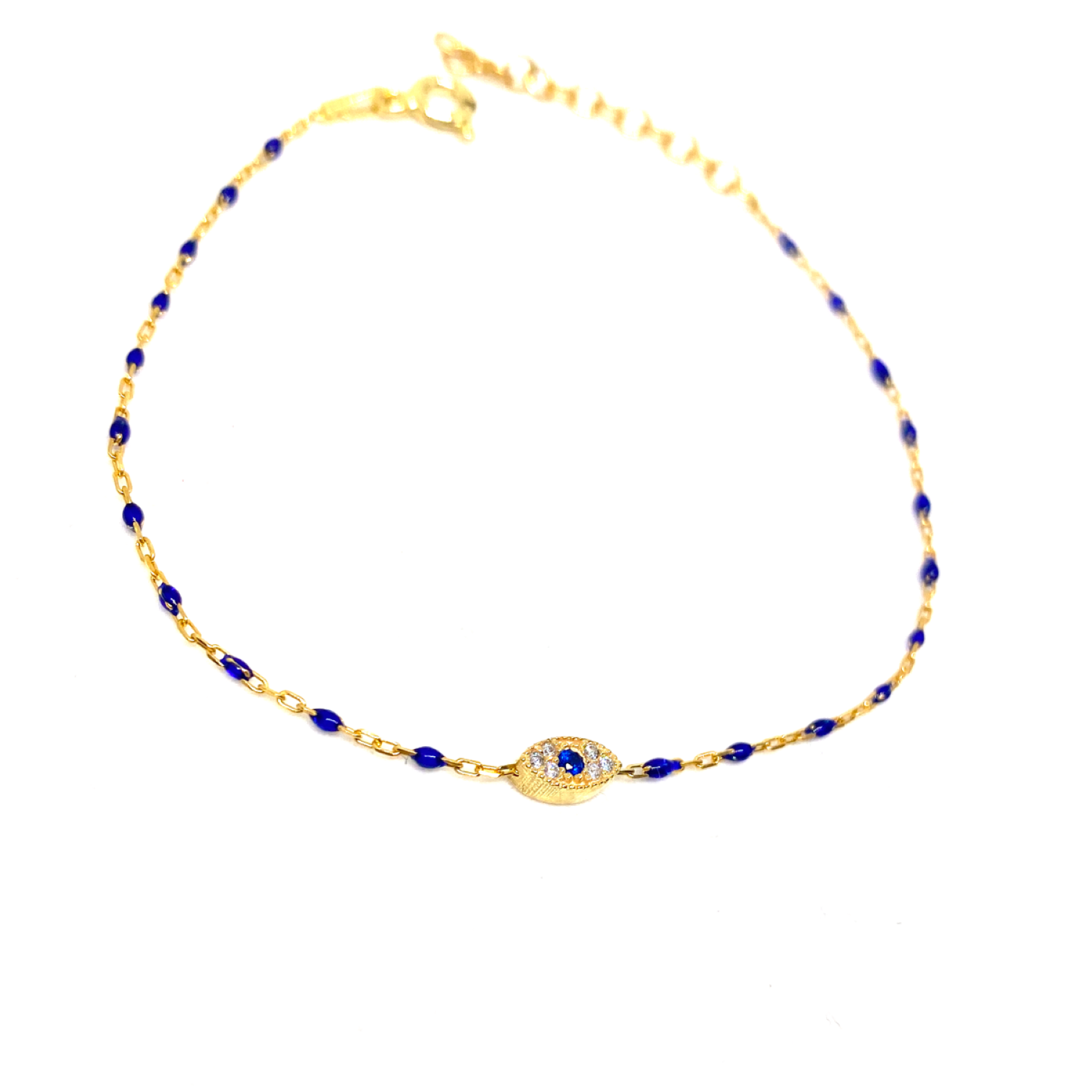 Kadın Gümüş Mini Göz Mineli Çıtır Bileklik nazar mavi 925 ayar