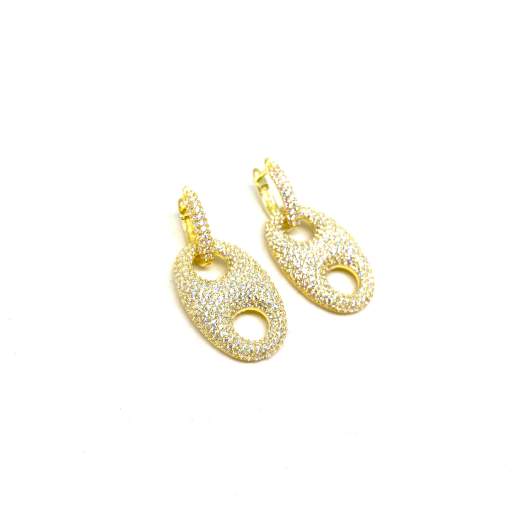 925 ayar gümüş sıvama taşlı düğme küpe gold altın kaplama