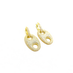 925 ayar gümüş sıvama taşlı düğme küpe gold altın kaplama