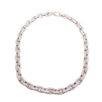 Micropaved Round Link Chain Necklace