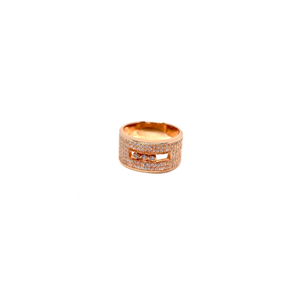 Wide Band Three Stone Ring