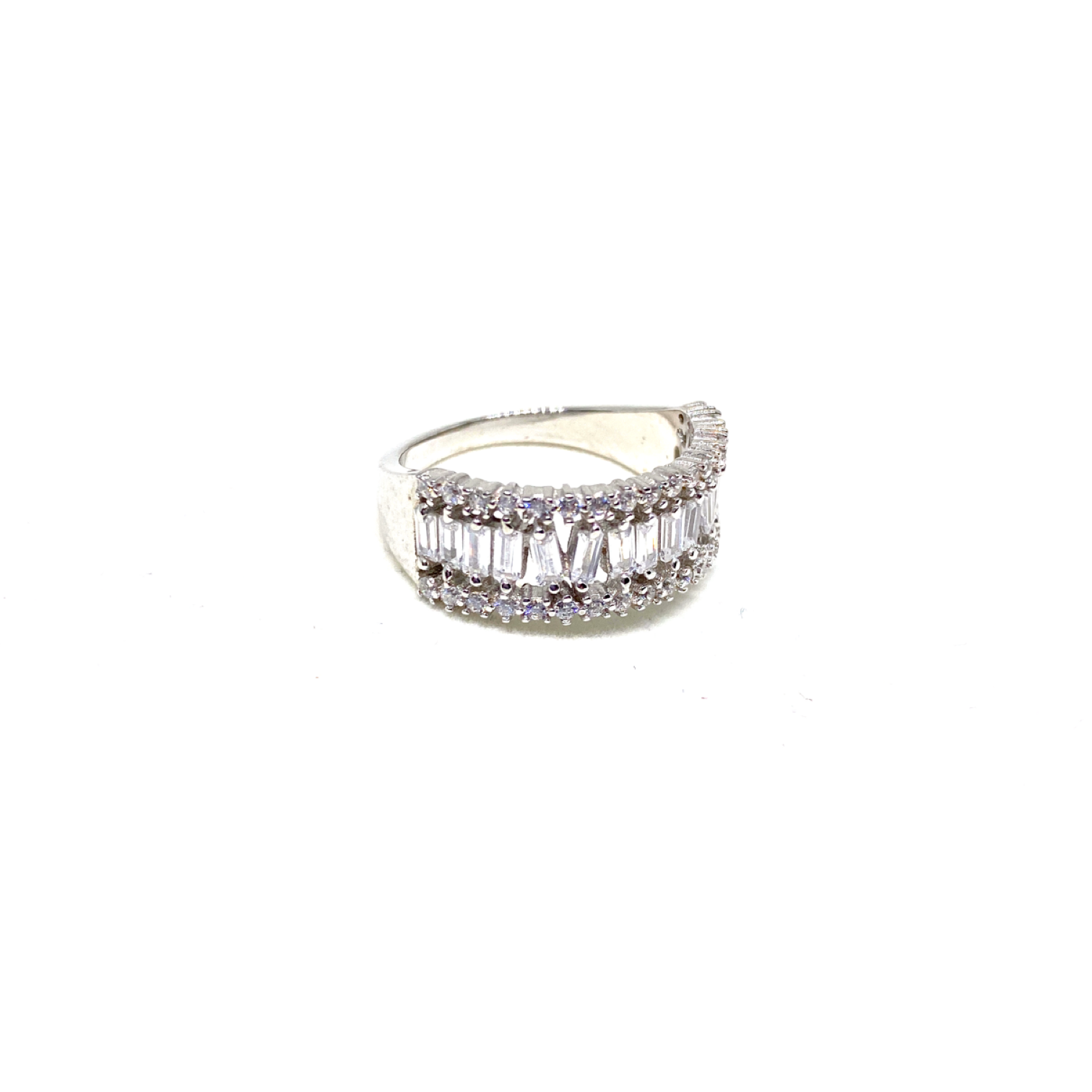 Baguette Cut Half Eternity Ring