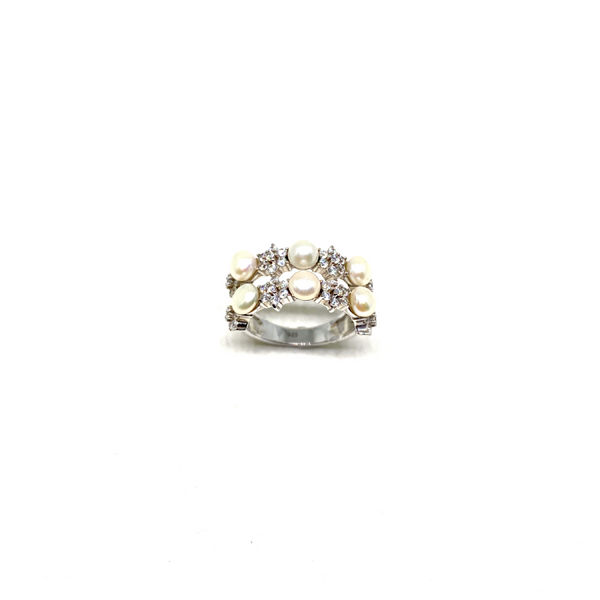 Double Row Pearl Ring