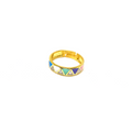 Pastel Zigzag Stone Stacking Ring