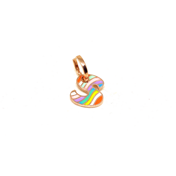 Rainbow Enamel Letter Earring