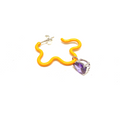 Drop Stone Spaghetti Hoop Earring