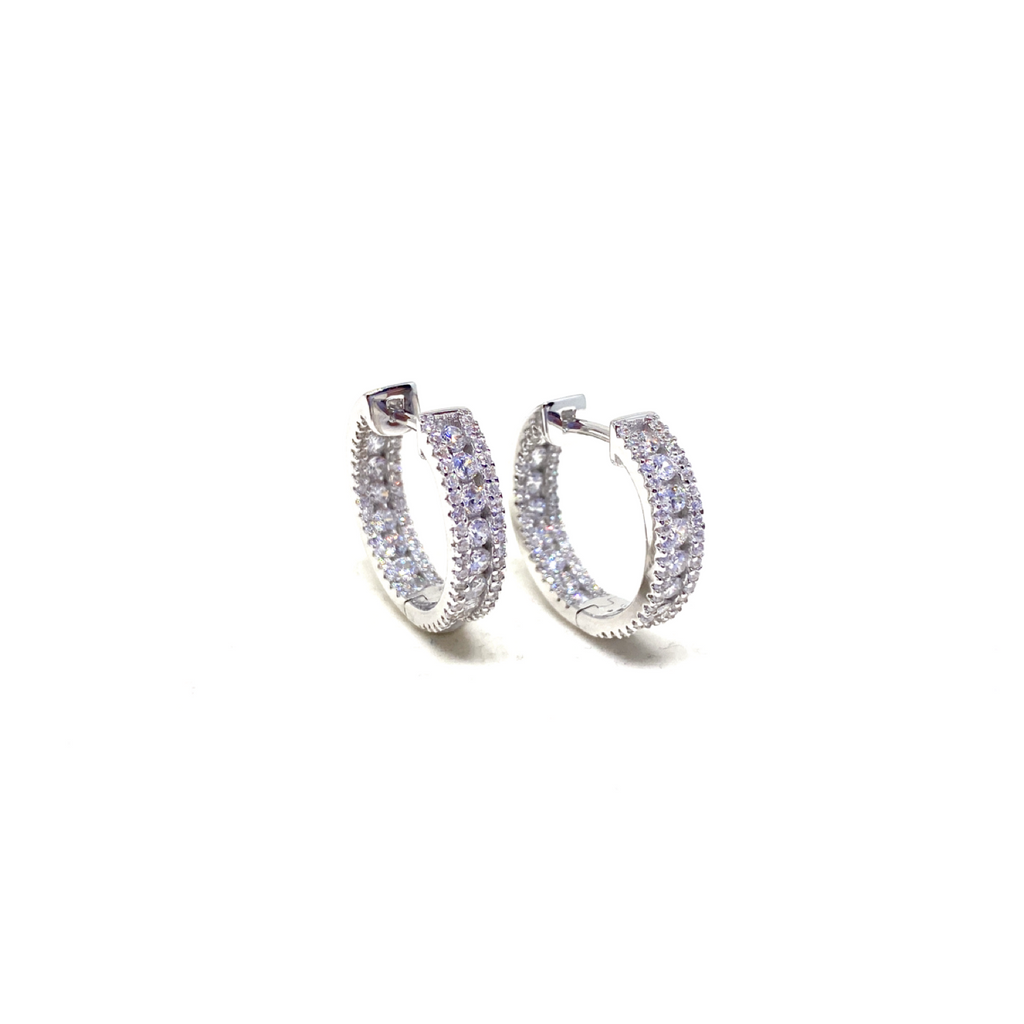 Micropaved Eternity Hoop Earrings