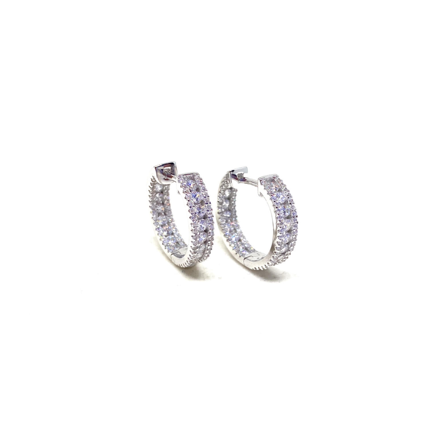 Micropaved Eternity Hoop Earrings