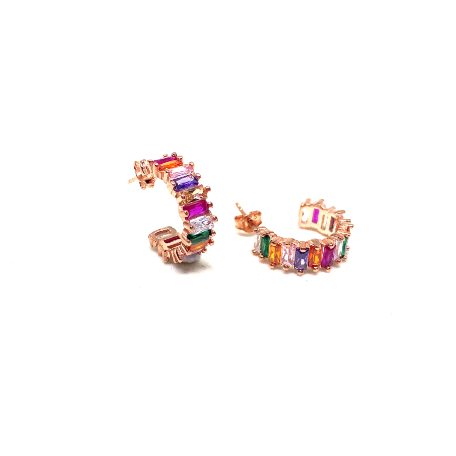 Baget Taşlı Tamtur Halka Küpe